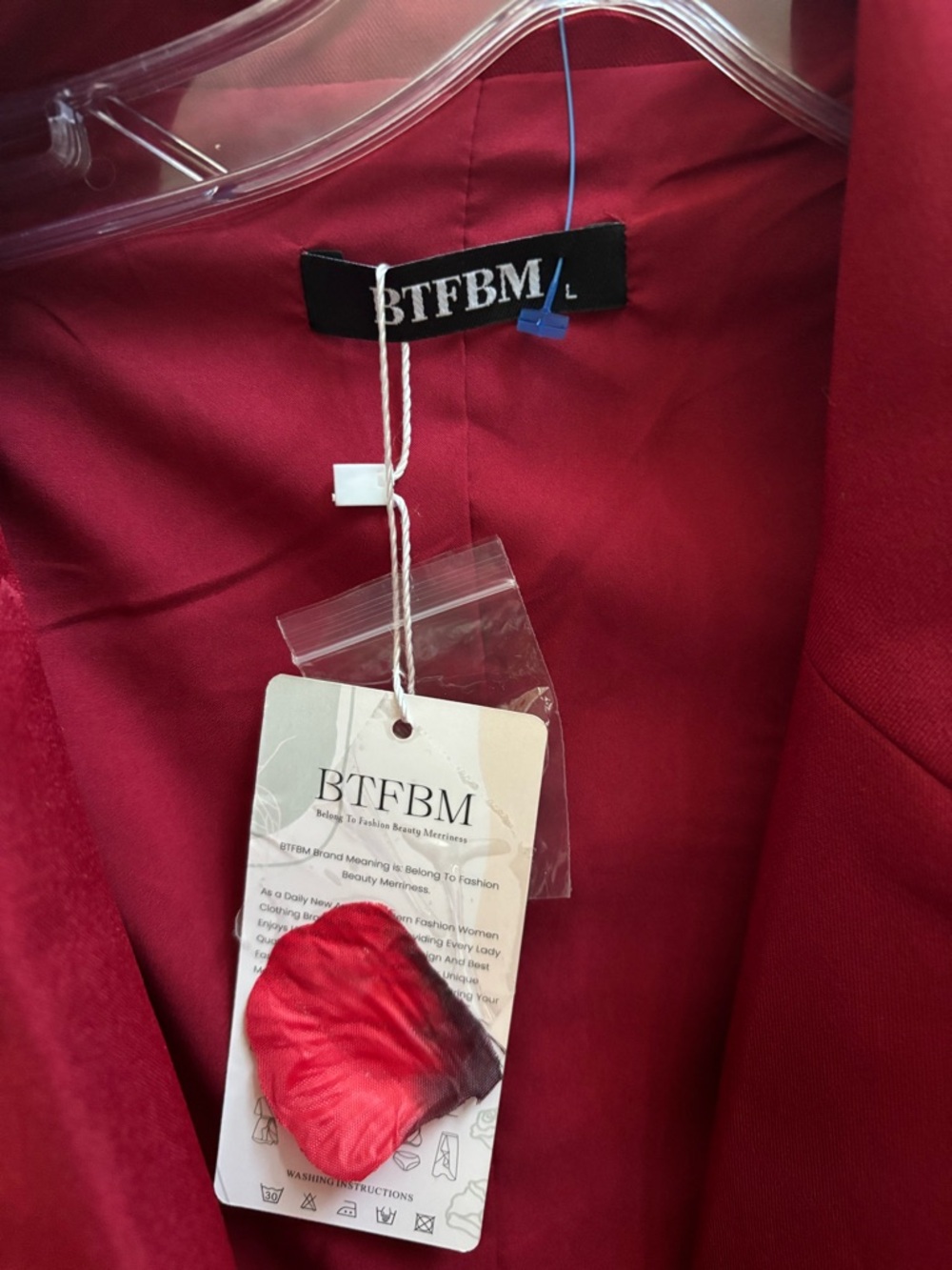 BTFBM 2 Piece Set For Women, Sleeveless Button Vest/Shorts in Red, Size L, NWT - Picture 3 of 4